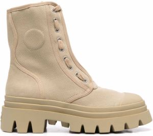 Ash Phoenix lace-trimmed combat boots Neutrals