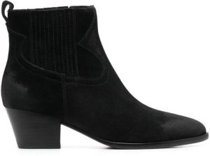 Ash pointed-toe suede ankle boots Black