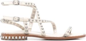 Ash rockstud-embellished leather sandals White