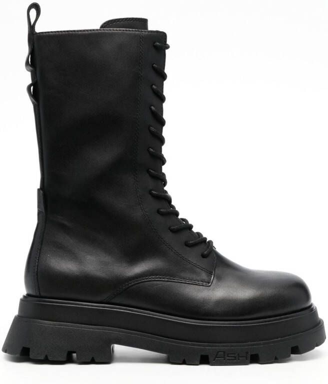 Ash side-zip leather boots Black