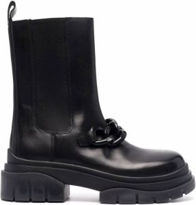 Ash Storm Chain leather boots Black