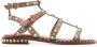 Ash stud-embellished leather flat sandals Brown - Thumbnail 1