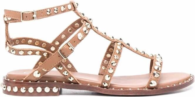 Ash studded ankle-length sandals Brown