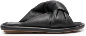 Ash Tao knot-detail leather sliders Black