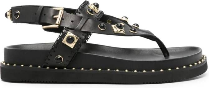Ash Uteca stud-embellished leather sandals Black
