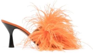 ATP Atelier Costanza feather-detail mules Orange