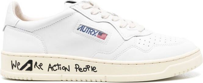Autry Action slogan-print sneakers White