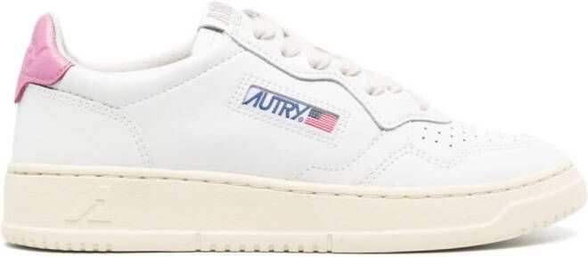 Autry calf-leather lace-up sneakers White