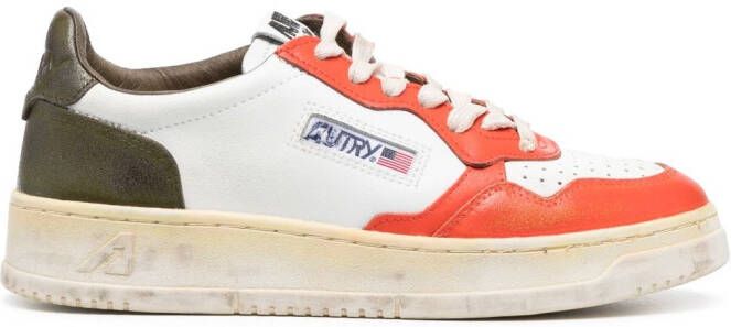 Autry colour-block lace-up leather sneakers White