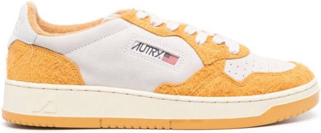 Autry colour-block panelled leather low-top sneakers White