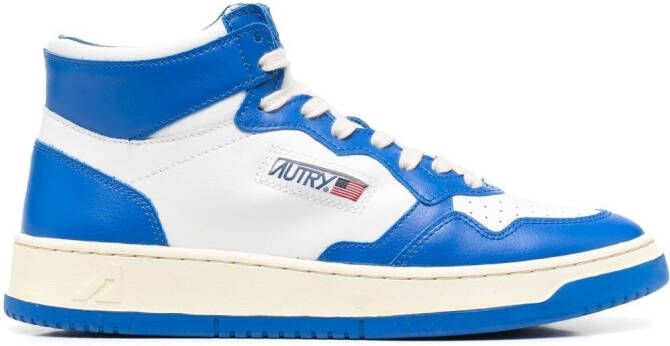 Autry contrast-panelled hi-top sneakers Blue