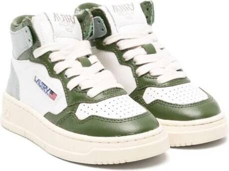 Autry Kids panelled hi-top leather sneakers Green