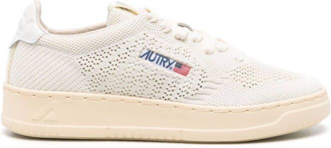 Autry logo-patch open-knit sneakers White