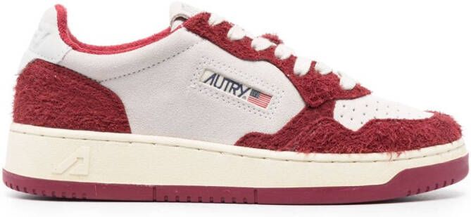 Autry Medalist suede-panelled sneakers Red