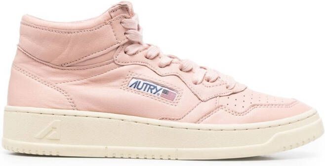 Autry mid-top lace-up sneakers Pink
