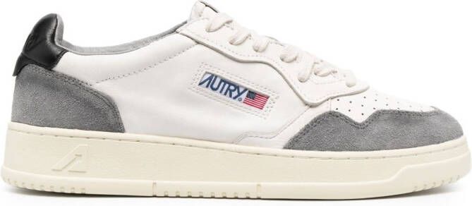 Autry panelled perforated leather sneakers White