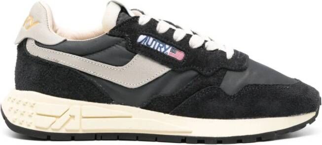 Autry Reelwind panelled suede sneakers Black