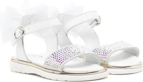 BabyWalker bow-appliqué crystal-embellished sandals White
