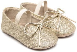BabyWalker bow-detail glitter ballerinas Gold