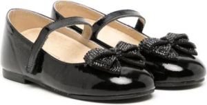 BabyWalker bow-detail leather ballerina shoes Black