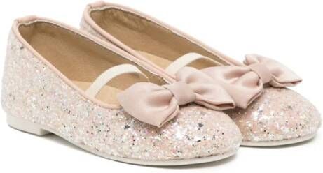 BabyWalker bow-detail leather ballerina shoes Pink