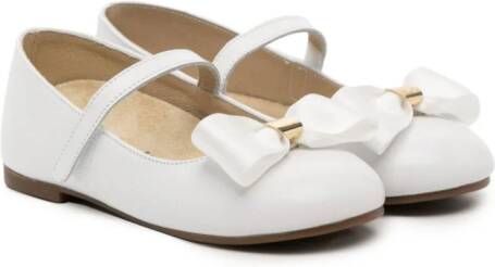 BabyWalker bow-detail leather ballerina shoes White