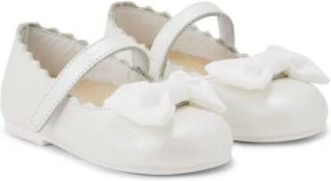 BabyWalker bow-embellished leather ballerinas White