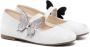 BabyWalker butterfly-appliqué metallic ballerina shoes Silver - Thumbnail 1