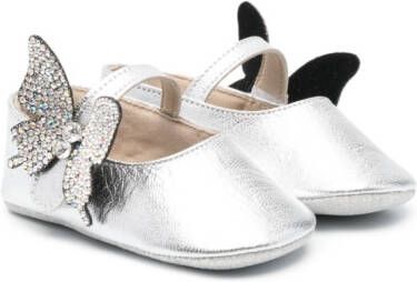 BabyWalker butterfly-detail ballerina shoes Silver