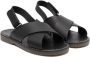 BabyWalker crossover-strap leather sandals Black - Thumbnail 1