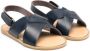 BabyWalker crossover-strap leather sandals Blue - Thumbnail 1