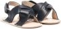 BabyWalker crossover-strap leather sandals Blue - Thumbnail 1