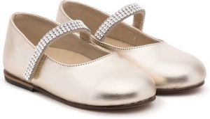 BabyWalker crystal-embellished ballerina shoes Gold