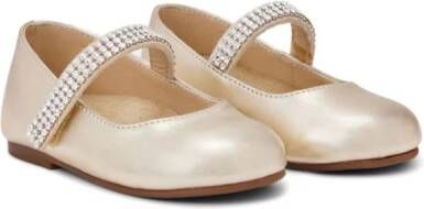 BabyWalker crystal-embellished ballerina shoes Neutrals
