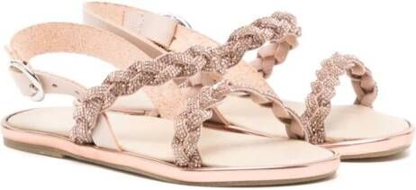 BabyWalker crystal-embellished braided sandals Pink