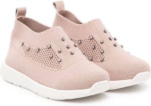 BabyWalker crystal-embellished slip-on sneakers Pink