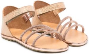 BabyWalker crystal-embellished touch-strap sandals Neutrals