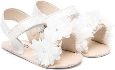 BabyWalker floral-appliqué leather sandals Neutrals