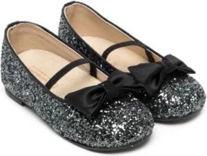 BabyWalker glitter bow-embellished ballerina shoes Black