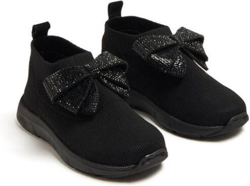 BabyWalker rhinestone-embellished bow sneakers Black