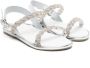 BabyWalker rhinestone-embellished leather sandals White - Thumbnail 1