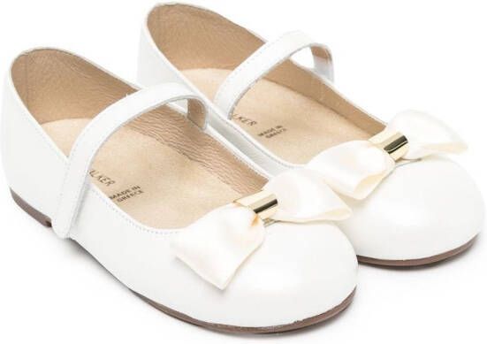 BabyWalker satin bow-detail ballerina shoes White