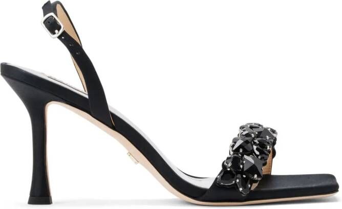 Badgley Mischka Leanna 85mm crystal sandals Black