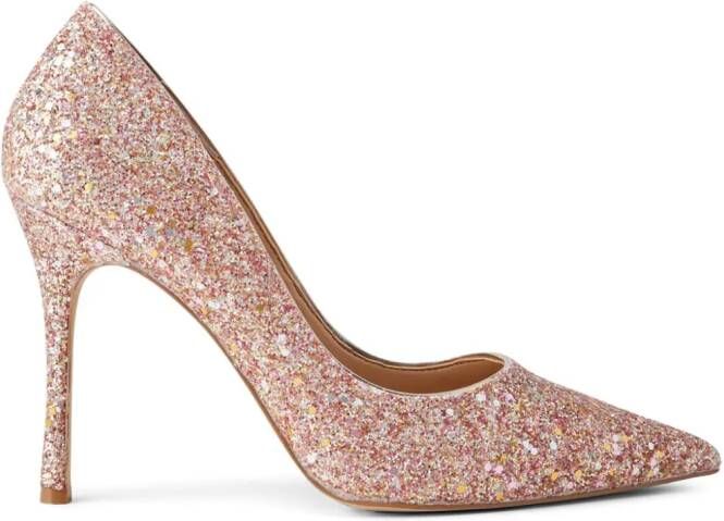 Badgley Mischka pointed-toe glitter pumps Pink