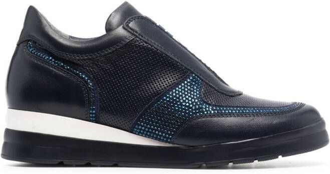 Baldinini crystal-embellished low-top sneakers Blue