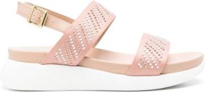 Baldinini crystal-embellished sling-back strap sandals Pink