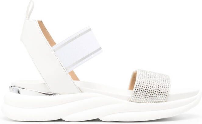 Baldinini embellished strap sandals White
