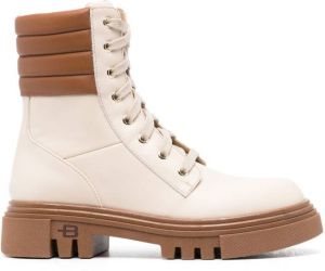 Baldinini leather combat boots Neutrals