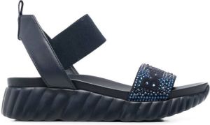 Baldinini logo crystal-embellished sandals Blue