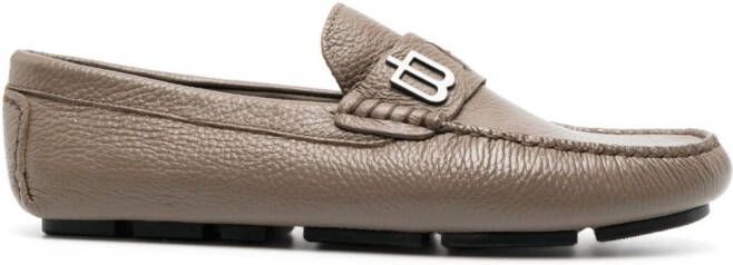 Baldinini logo-plaque leather loafers Neutrals
